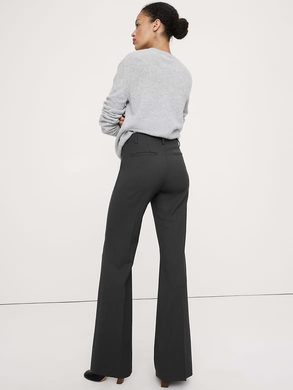 Ultra High-Rise Flare Italian Lightweight Wool Pant
