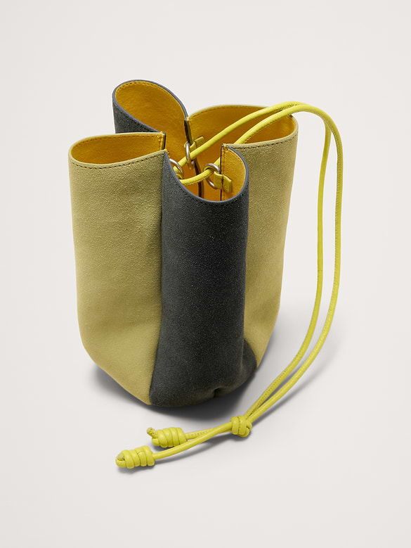 Color-block Suede Tulip Bag