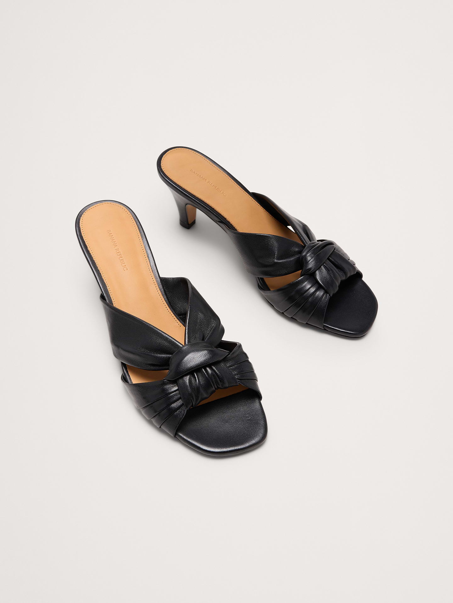 Image number 3 showing, Italian Leather Soft-Knot Heeled Sandal
