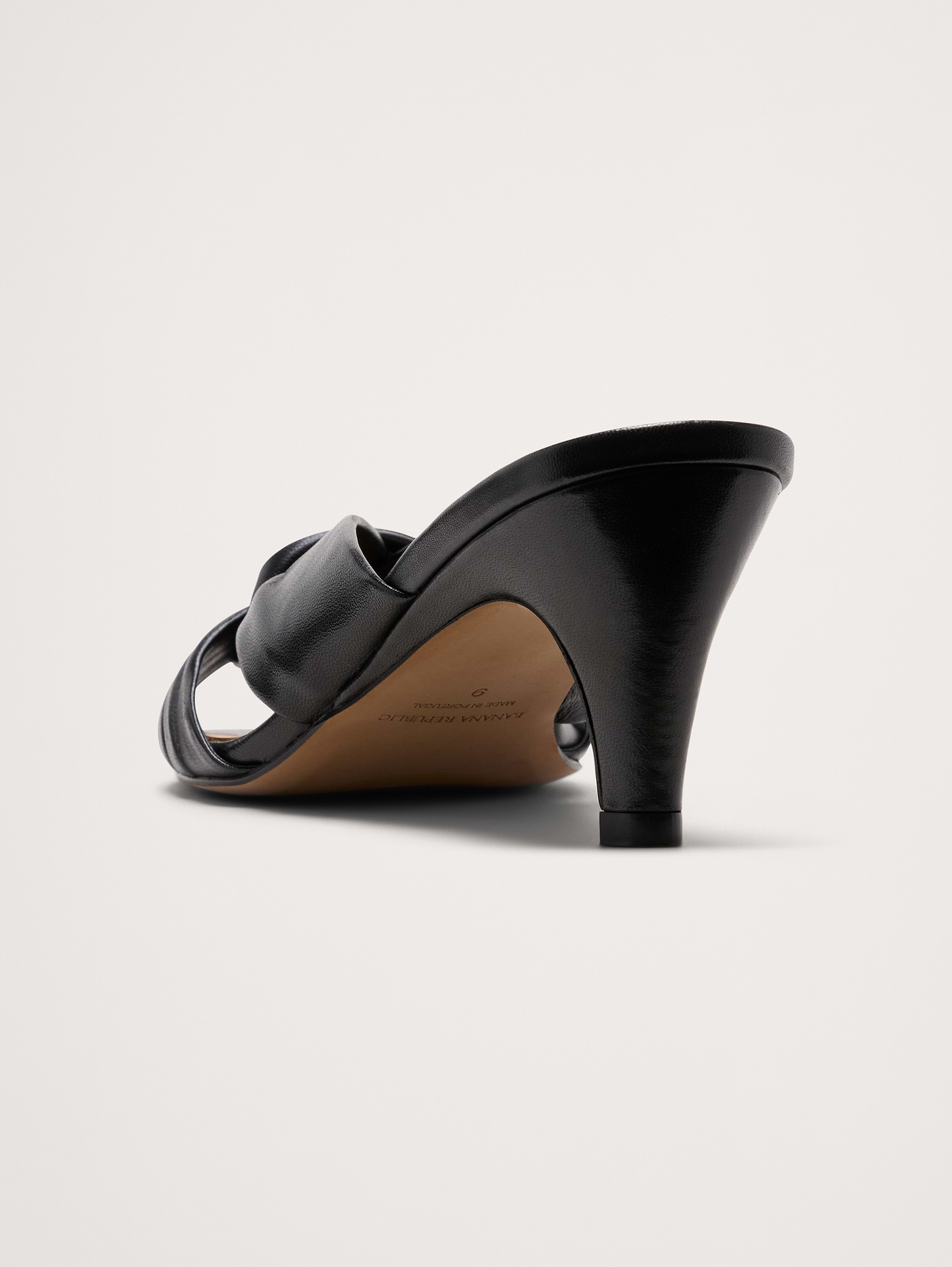 Image number 4 showing, Italian Leather Soft-Knot Heeled Sandal
