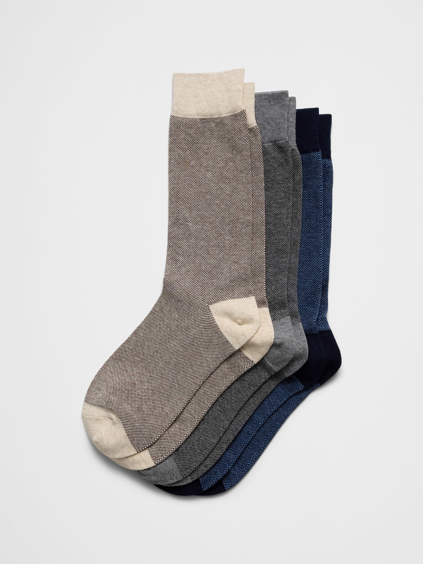 Image number 1 showing, Pique Solid Trouser Socks (3 Pack)