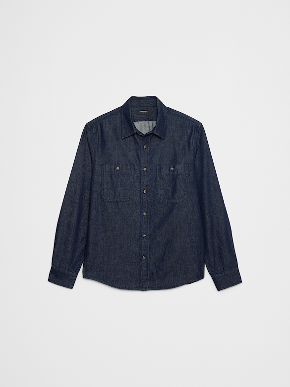 Standard-Fit Vintage Denim Shirt