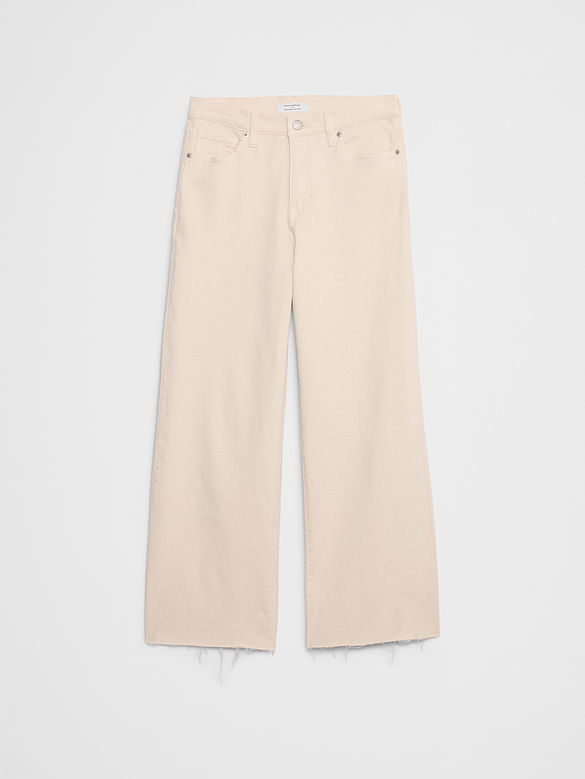 Wide-Leg High-Rise Cropped Jean