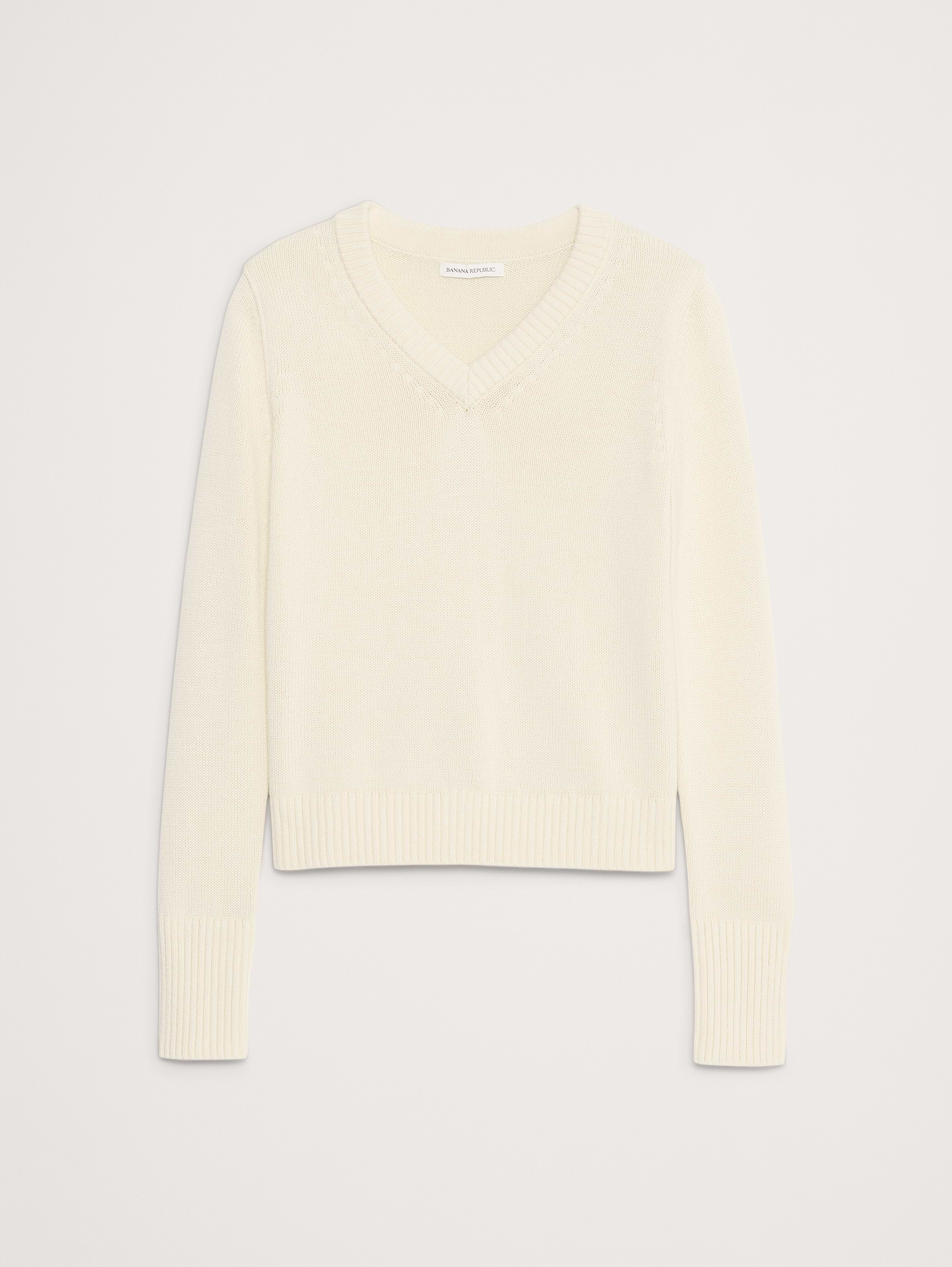 Image number 3 showing, Larkspur Cotton-Silk V-Neck Sweater