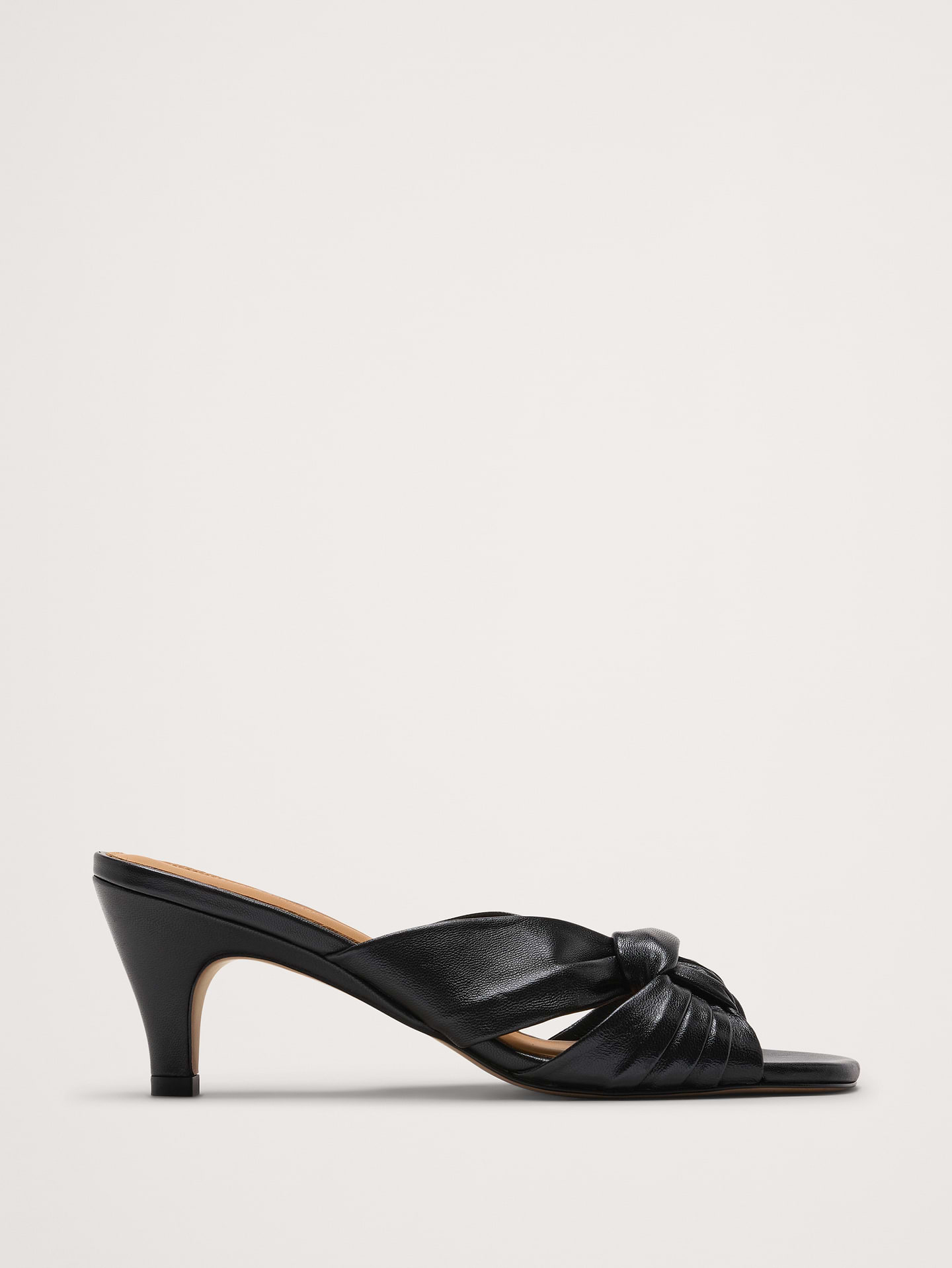 Image number 1 showing, Italian Leather Soft-Knot Heeled Sandal
