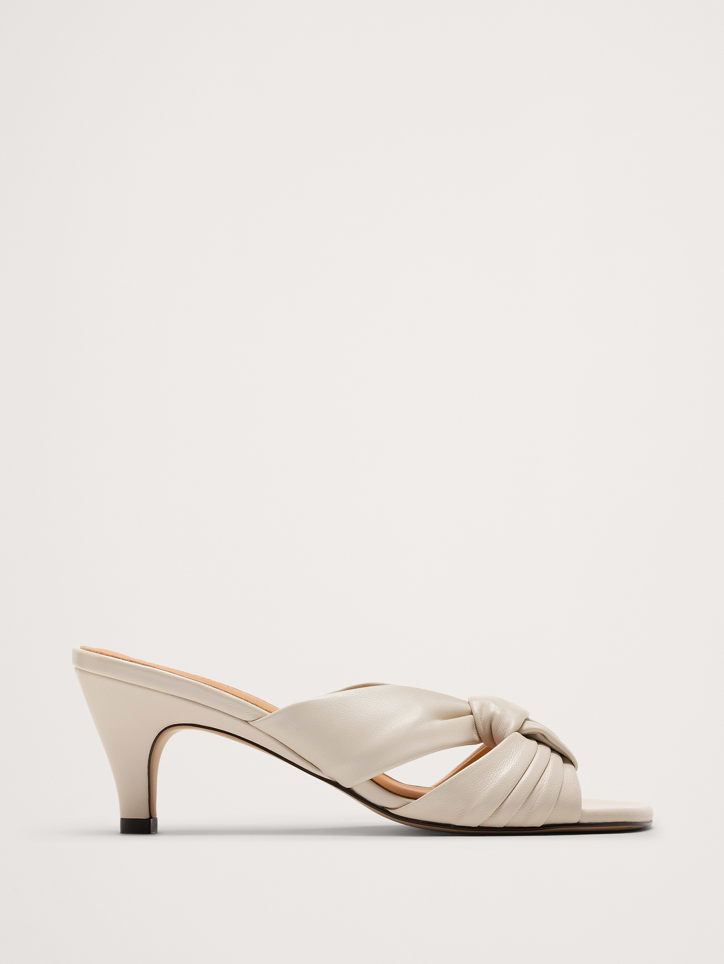 Image number 1 showing, Italian Leather Soft-Knot Heeled Sandal