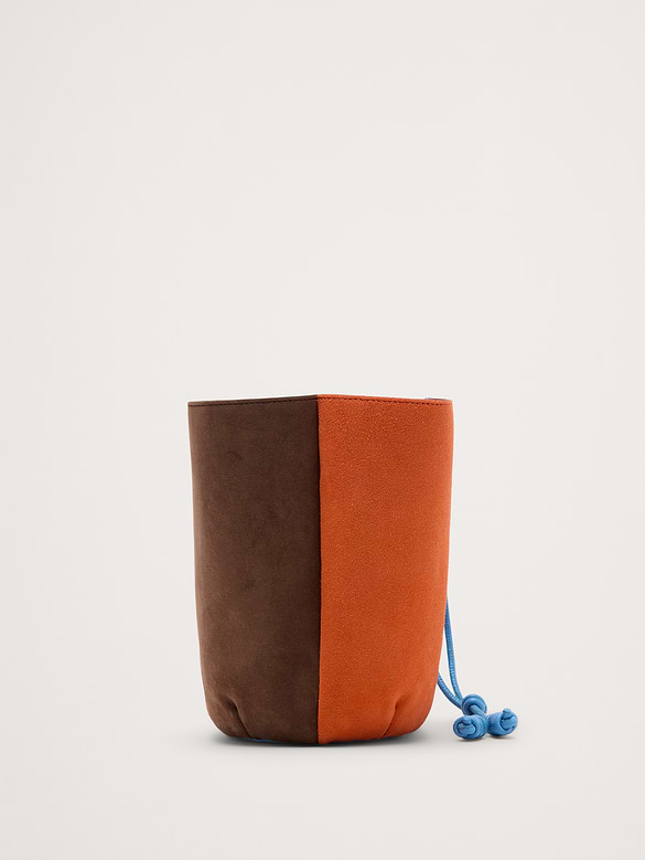 Sac tulipe en suède à couleurs contrastantes
