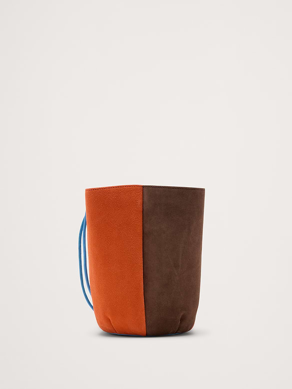 Sac tulipe en suède à couleurs contrastantes