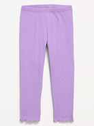 L'image numéro 1 présente Legging pleine longueur en tricot côtelé pour toute-petite