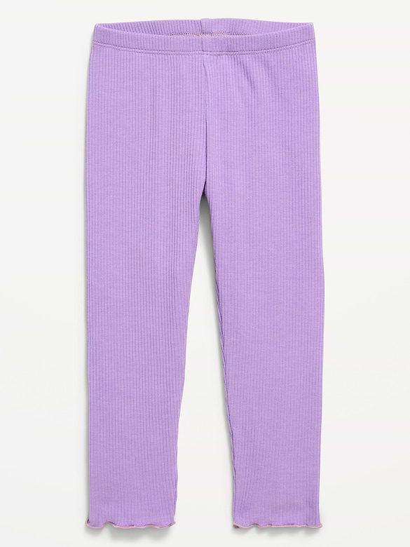 Rib-Knit Full-Length Leggings for Toddler Girls