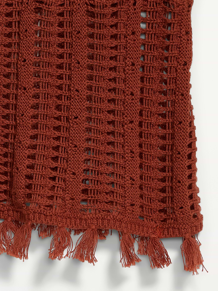 Image number 5 showing, Open-Weave Seaside Cotton Fringe Tank Top
