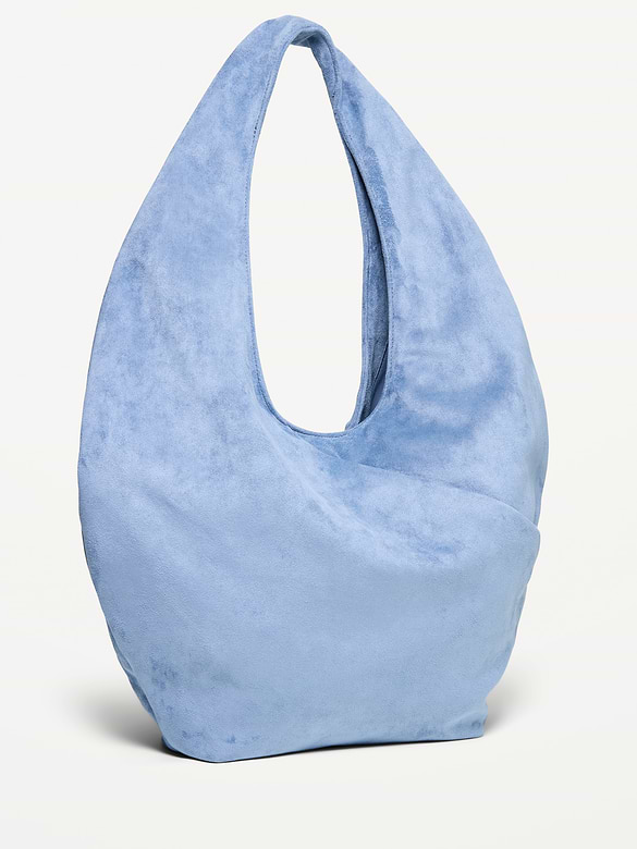 Oversized Faux-Suede Hobo Bag