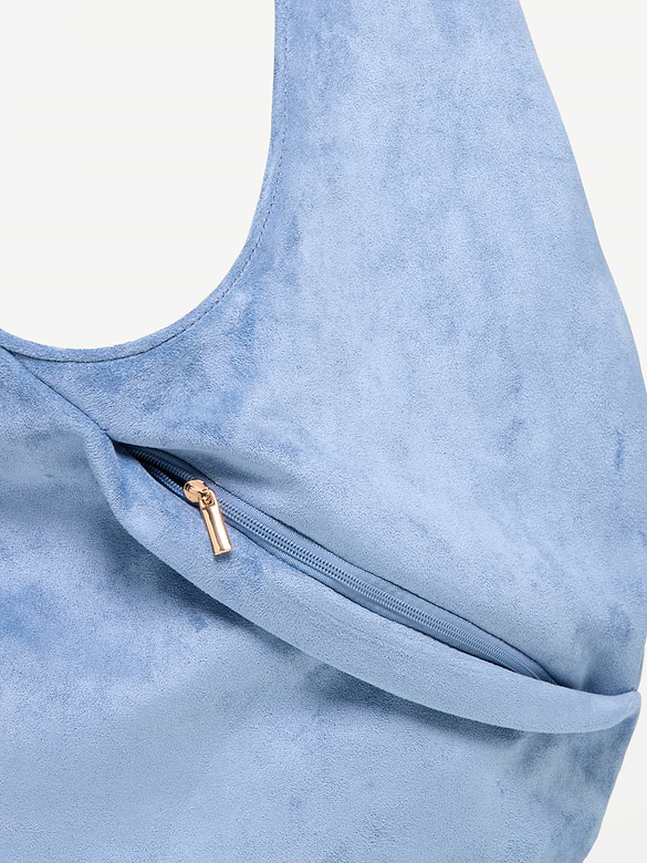 Oversized Faux-Suede Hobo Bag