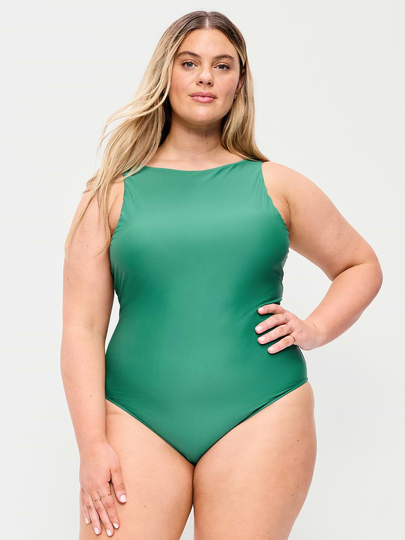 High-Neck One-Piece Swimsuit