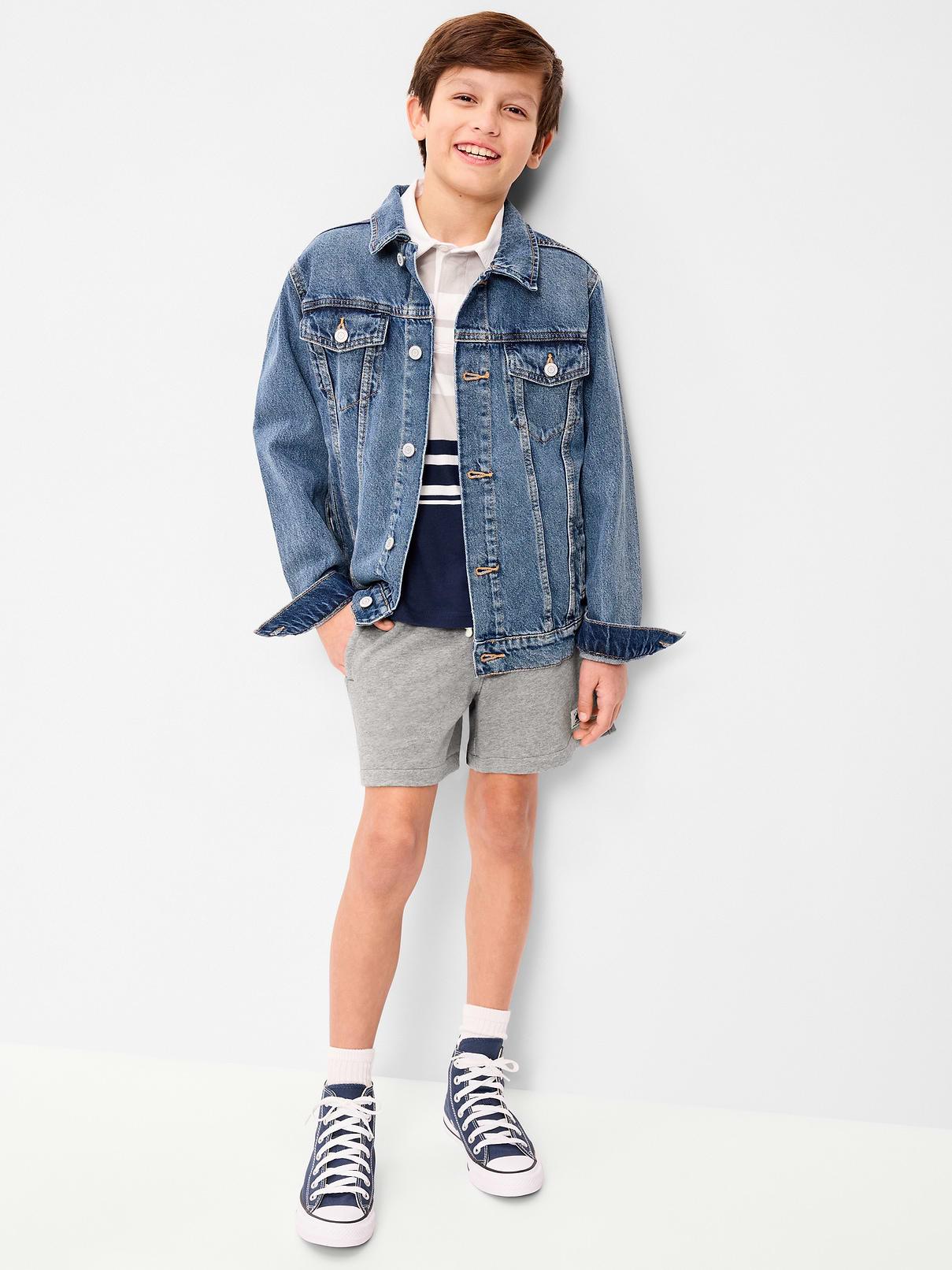 Image number 3 showing, Above Knee Logo Fleece Jogger Shorts for Boys