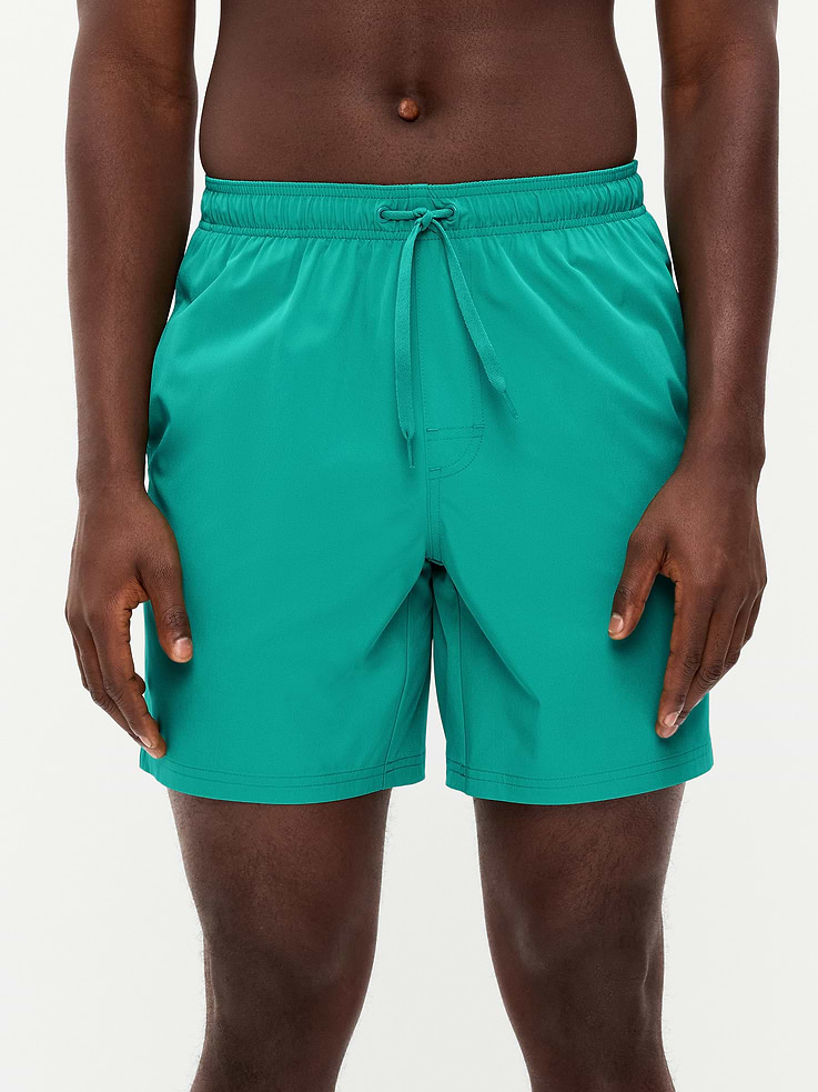 Image 1 of 4, elastic-drawstring waistband, faux fly, on-seam pockets, back patch pocket with grommet drain, pull-on style, Product #866155