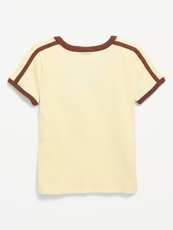 Fitted Short-Sleeve Graphic T-Shirt for Girls
