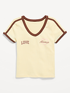 Image number 2 showing, Fitted Short-Sleeve Graphic T-Shirt for Girls