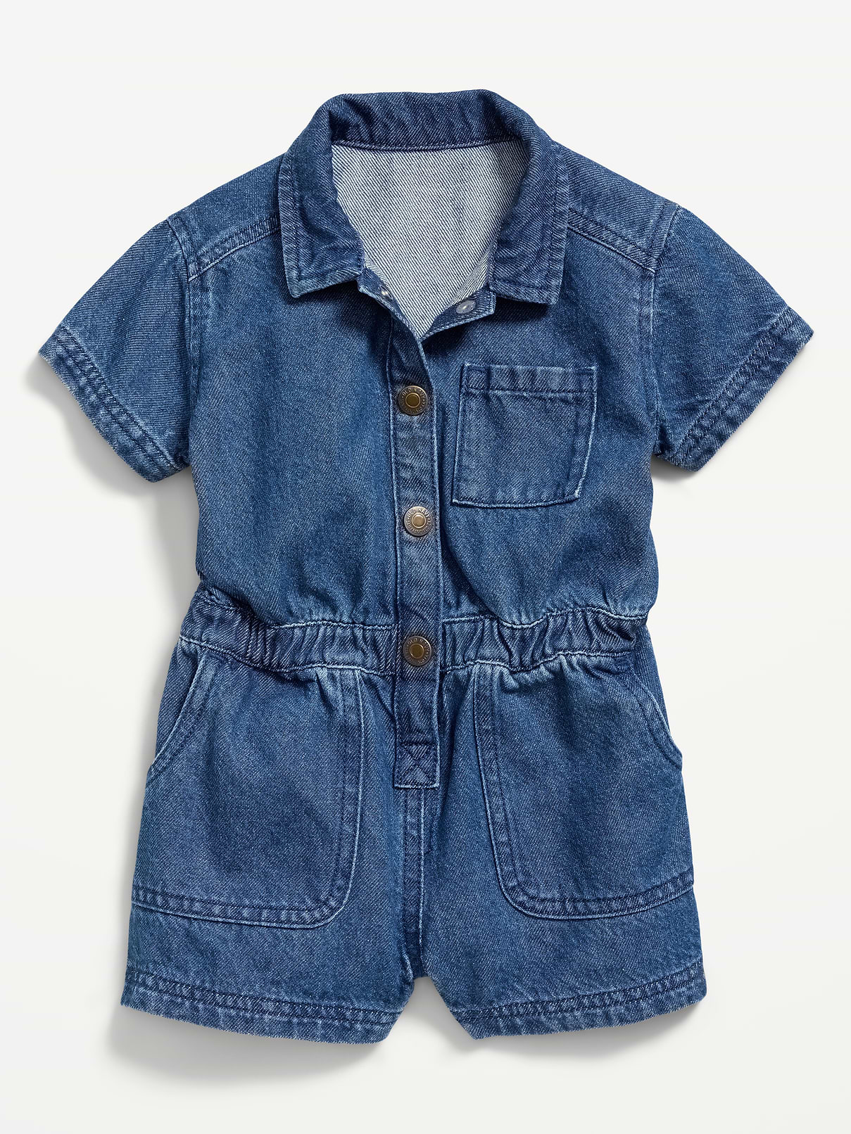 Image number 2 showing, Short-Sleeve Utility Romper for Toddler Girls