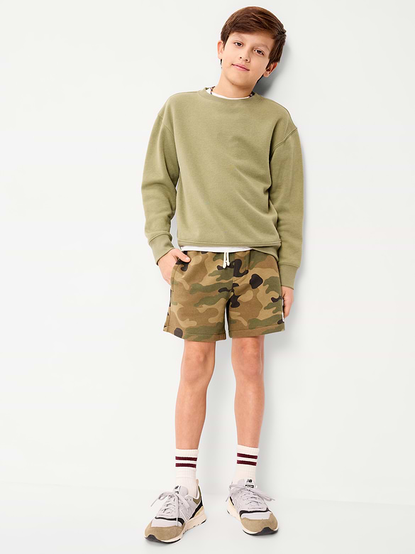 Above Knee Logo-Graphic Fleece Jogger Shorts for Boys