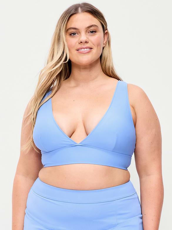 Matte Longline Bikini Swim Top