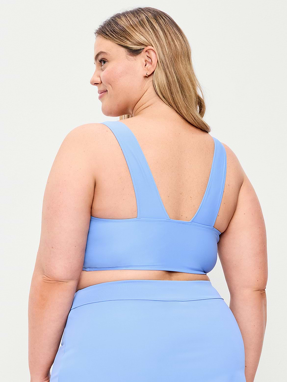 Matte Longline Bikini Swim Top