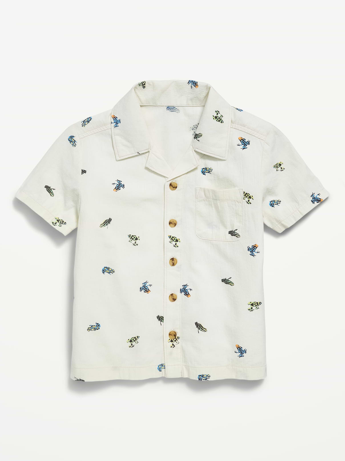 L'image numéro 1 présente Chemise en tissu froissé à motif à poche et à manches courtes pour tout-petit