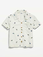 L'image numéro 1 présente Chemise en tissu froissé à motif à poche et à manches courtes pour tout-petit
