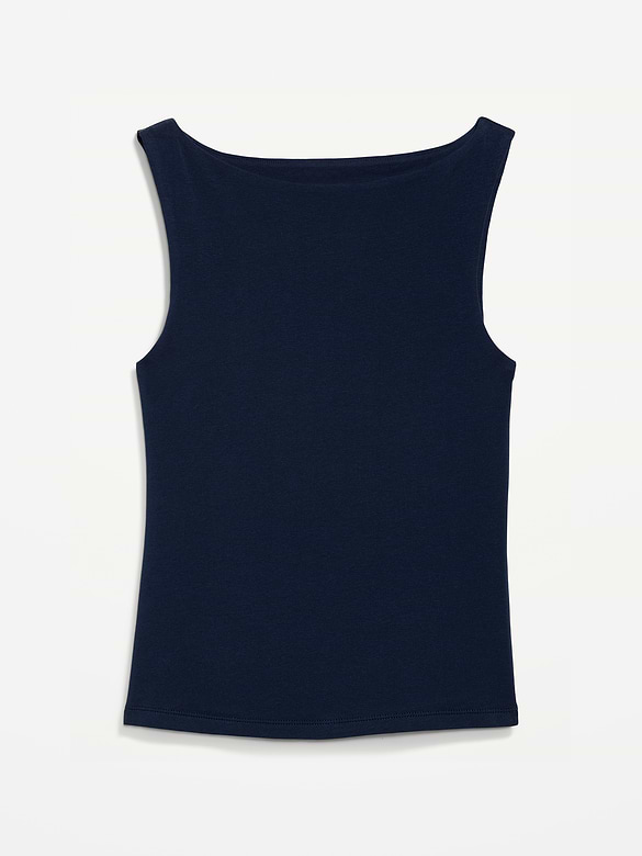 Hug Double-Layer Boat-Neck Top