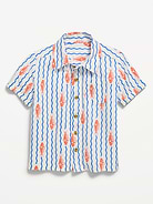 L'image numéro 1 présente Chemise en tissu froissé à motif à poche et à manches courtes pour tout-petit