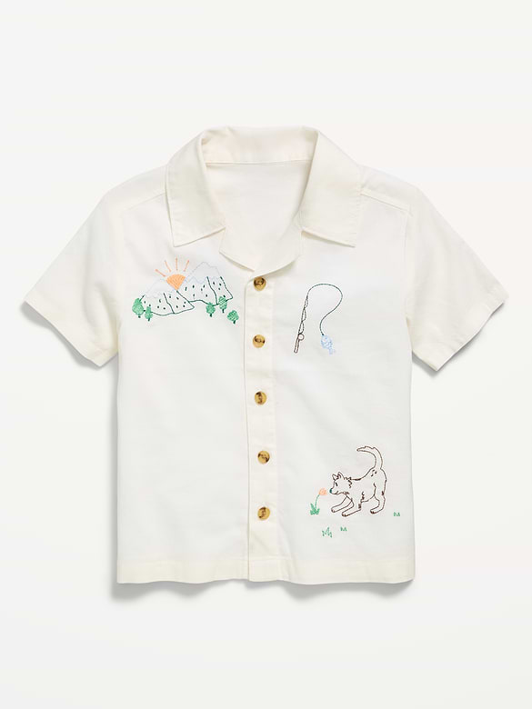 Chemise brodée à manches courtes pour tout-petit