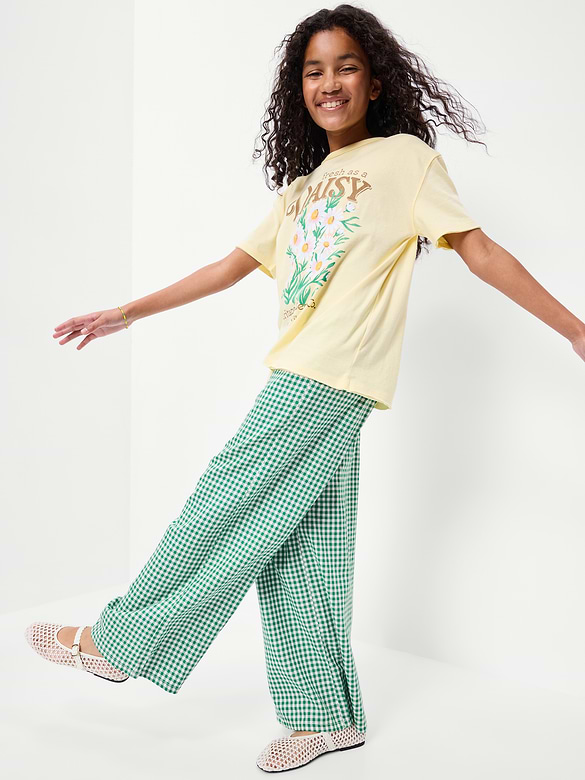 Pantalon ample à enfiler en sergé pour fille