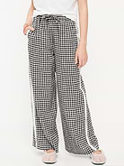 Image number 1 showing, Lace-Trim Linen-Blend Pants for Girls