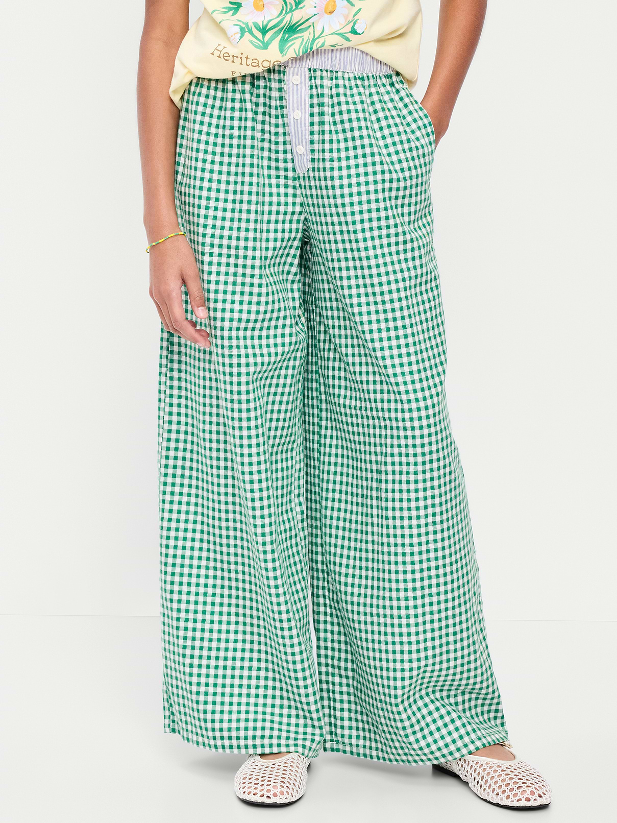 Image number 1 showing, Pull-On Loose Twill Pants for Girls