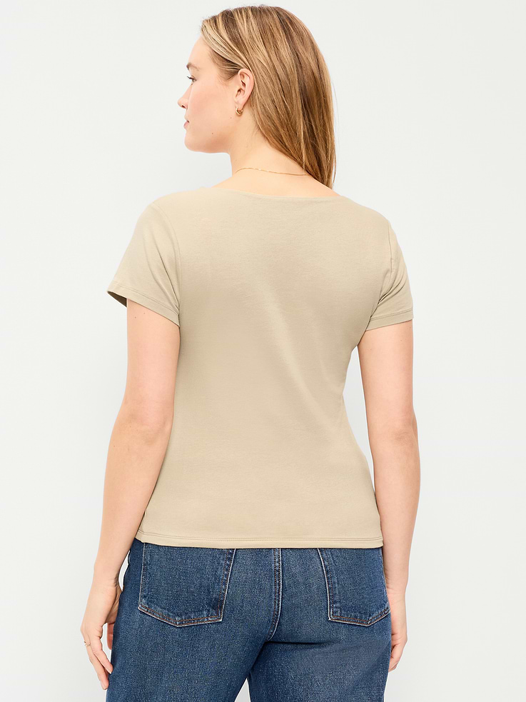 Image number 7 showing, Hug Double-Layer Scoop-Neck Top