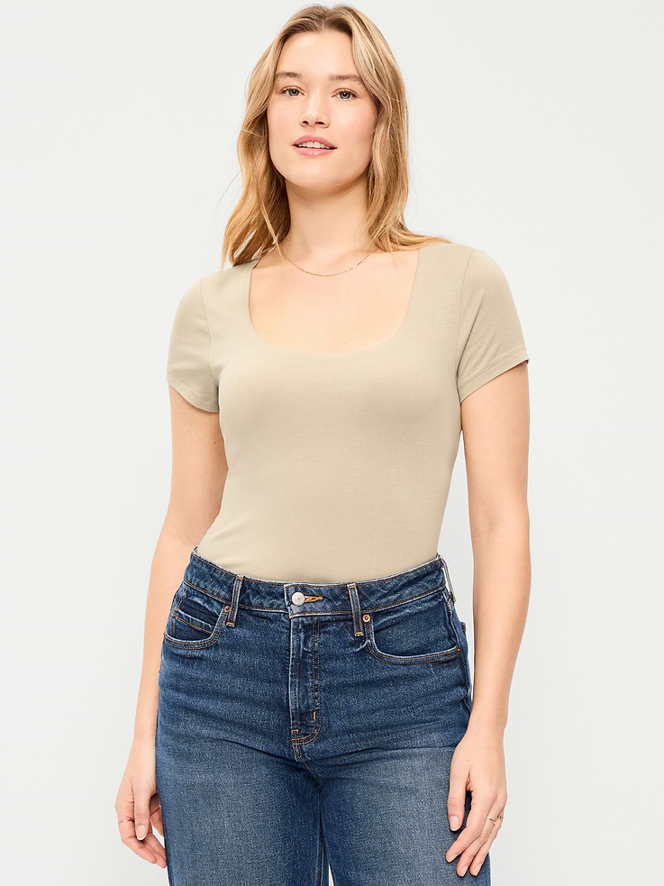 Image number 6 showing, Hug Double-Layer Scoop-Neck Top