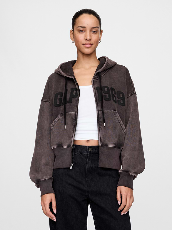 VintageSoft Wedge Zip Hoodie