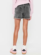 L'image numéro 2 présente Short en denim à taille haute et à ourlet effiloché pour fille