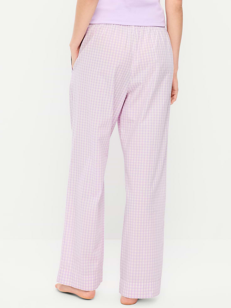 Image number 2 showing, High-Waisted Poplin Pajama Pant