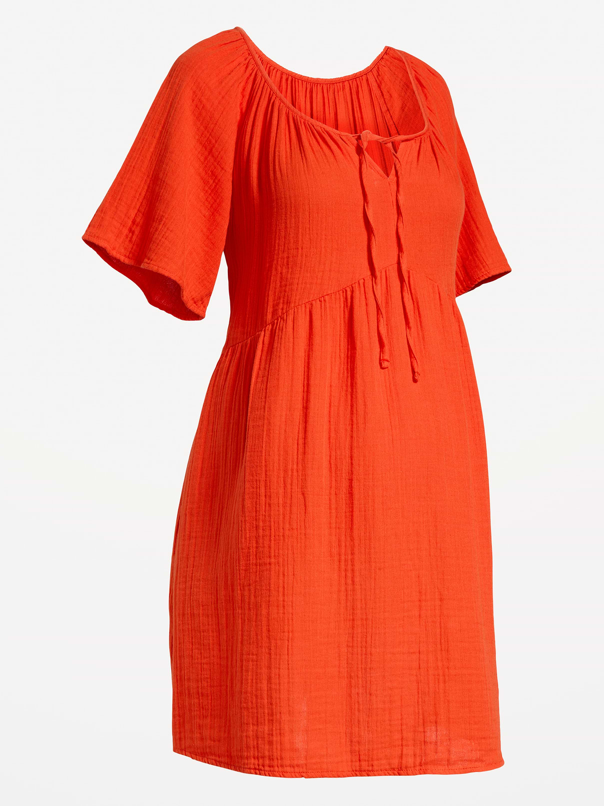 Image number 2 showing, Maternity Crinkle Gauze Flutter-Sleeve Mini Swing Dress
