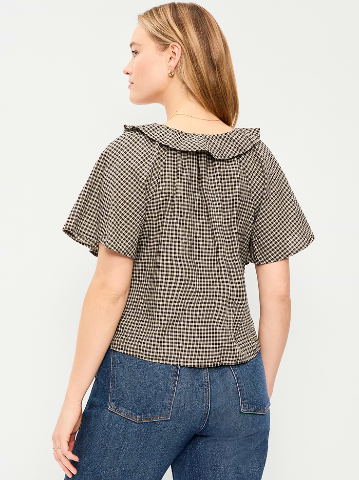 Image number 6 showing, Ruffle Tie-Front Top