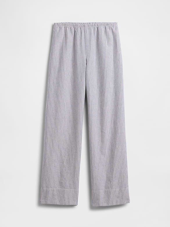 Linen-Blend Easy Wide-Leg Pants