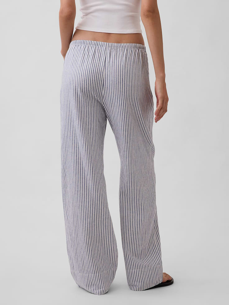 Image number 4 showing, Linen-Blend Easy Wide-Leg Pants