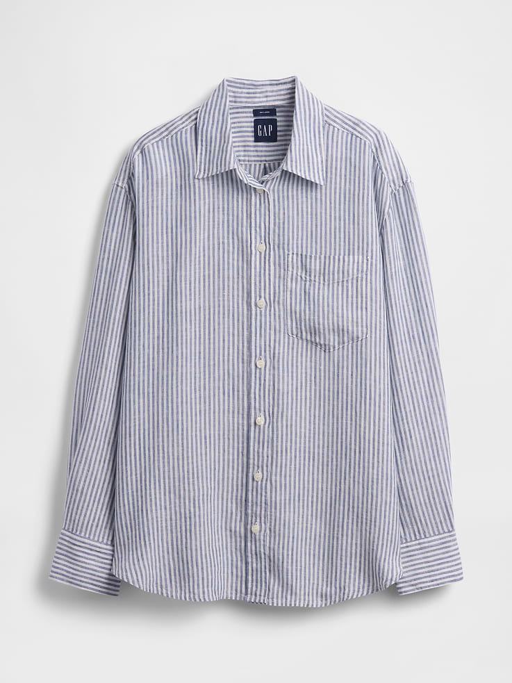 Image number 5 showing, 100% Linen Oversized Shirt