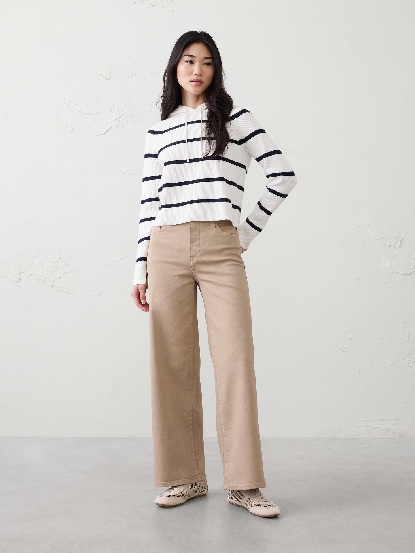 Image number 1 showing, Wide-Leg High-Rise Jean