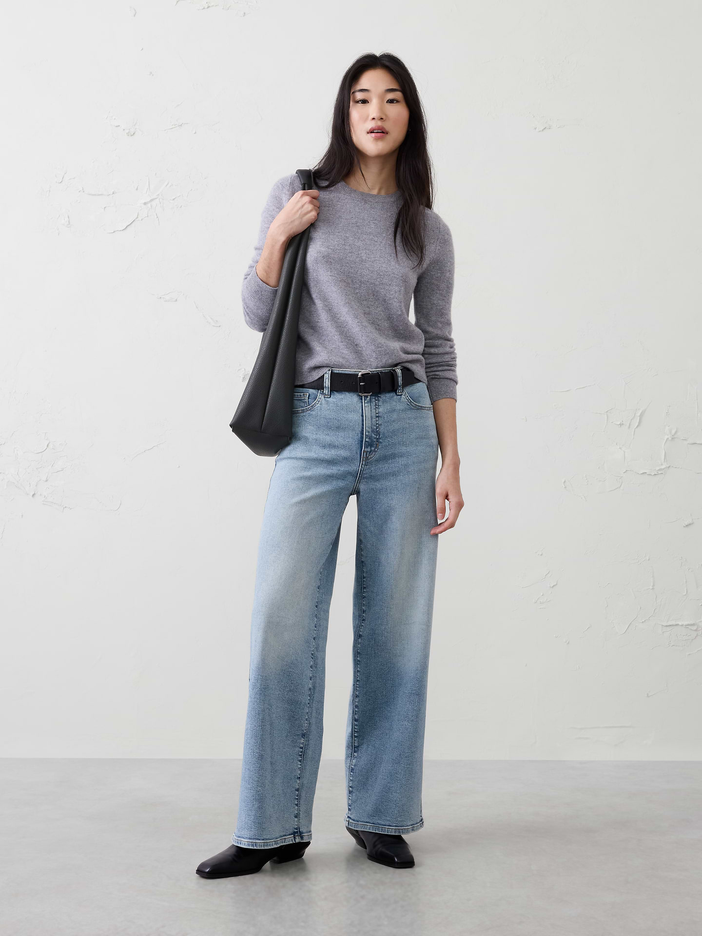 Image number 1 showing, Wide-Leg High-Rise Jean