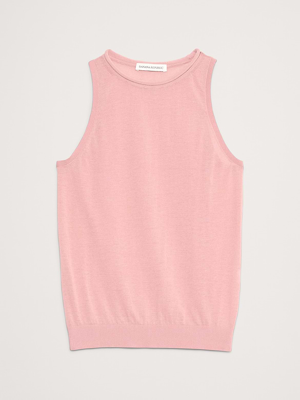 Sheer Ultra-Fine Cotton Sweater Tank