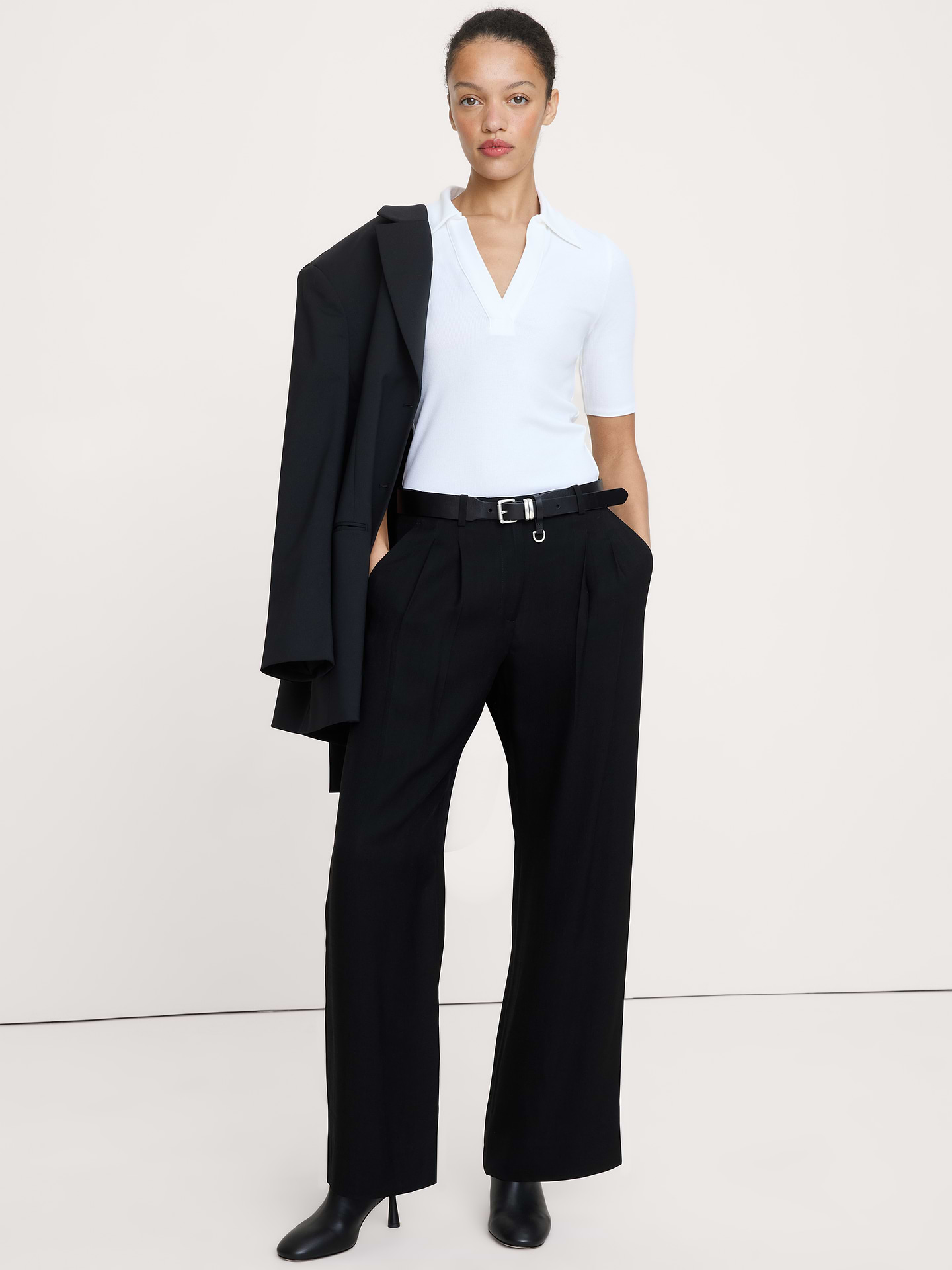 Image number 1 showing, Ribbed Elbow-Sleeve Polo