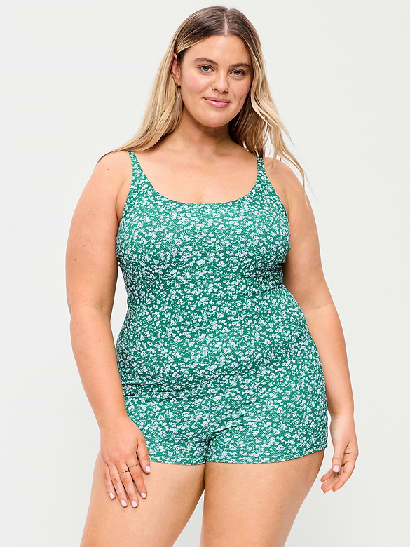 Textured Swim Romper -- 2.5-inch inseam