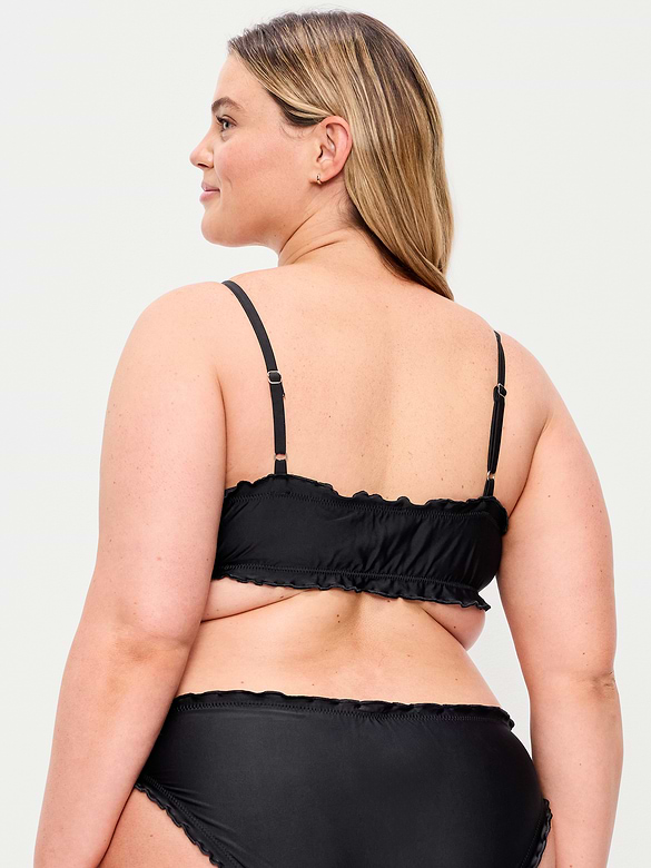 Scoop-Neck Ruffle Swim Top